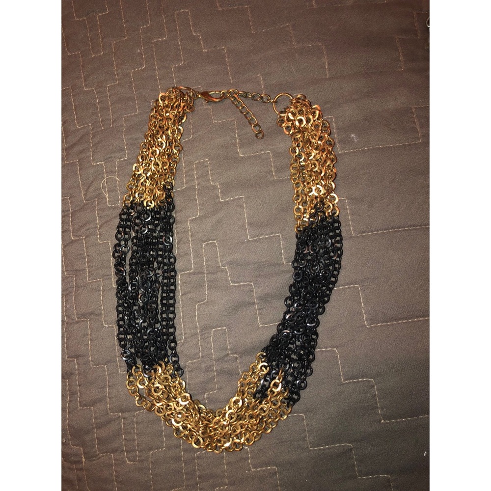 Gold & Black Chain Necklace